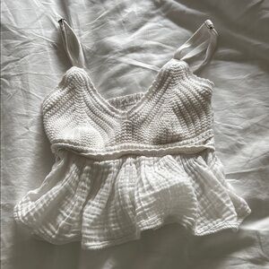 Elegant White Knit Women's Top